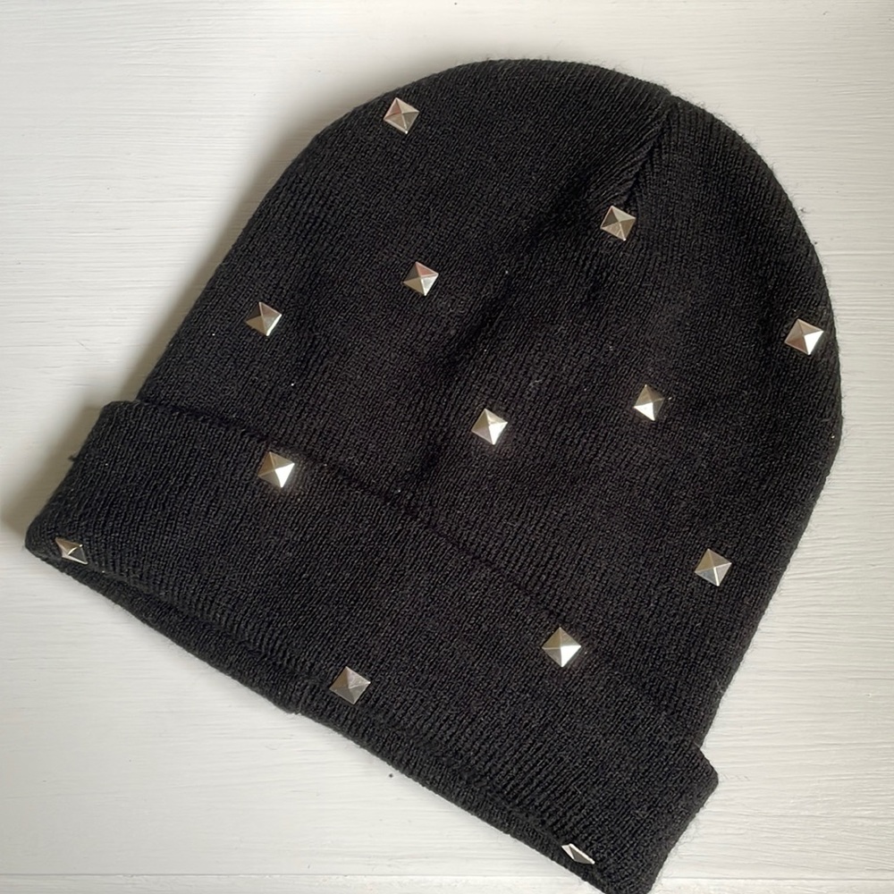 Black studded beanie